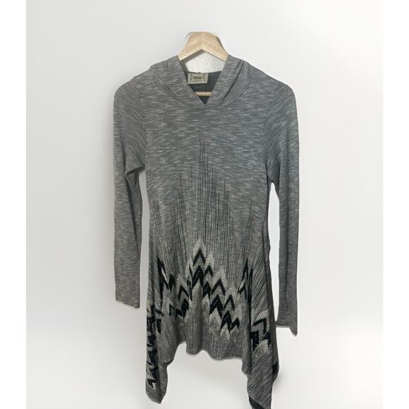 Vtg Vocal Hooded Rhinestone Asymmetric Tunic Whimsy Goth Fairy Witchy Yoga Small - Picture 1 of 8